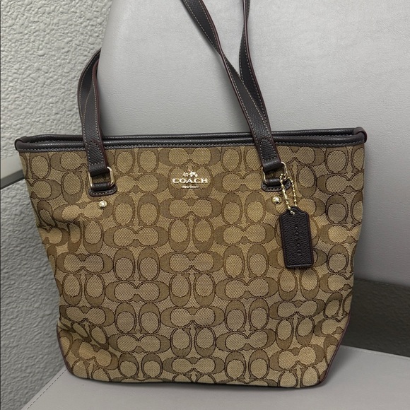 Coach Handbags - Coach Tan and Brown Signature Tote